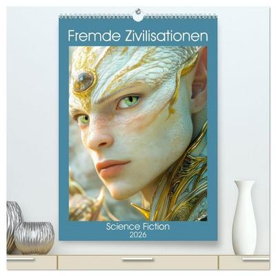 Fremde Zivilisationen - Science Fiction (hochwertiger Premium Wandkalender 2026 DIN A2 hoch), Kunstdruck in Hochglanz