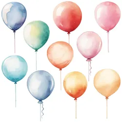 WANDAUFKLEBER 100x116cm - Bunte Luftballons