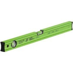 Aluminium Wasserwaage VSERIES 60cm mit zwei Libellen in Limettengrün STALCO PERFECT S010265502
