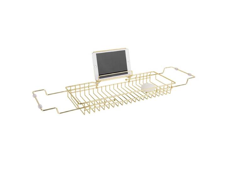 Badewannenablage Elara – Verstellbares Design aus goldfarbenem Eisen - Gold - Luxusbetten24
