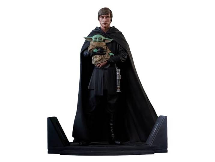 Luke Skywalker en Grogu standbeeld 25Cm