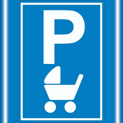 HB-Druck Kinderwagen Parkplatz Aufkleber A2 (420x594mm)