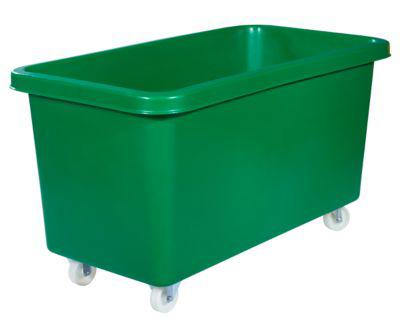 Rechteckbehälter, Kunststoff, fahrbar, 450 l, grün
