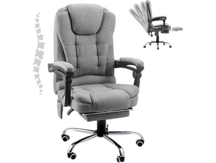 YODOLLA Fauteuil de Bureau Ergonomique - Avec Repose - Pieds Hauteur Réglable Siège à roulette 360° Noir