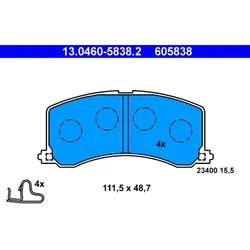 Bremsbelagsatz Scheibenbremse ATE 13.0460-5838.2