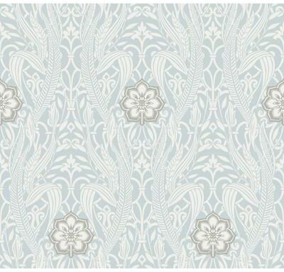 York Wallcoverings Gatsby Damask Blue Wallpaper