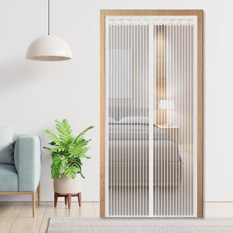 INF Moustiquaire magnétique pour porte 90x210cm blanche – installation sans perçage, fermeture magnétique mains libres