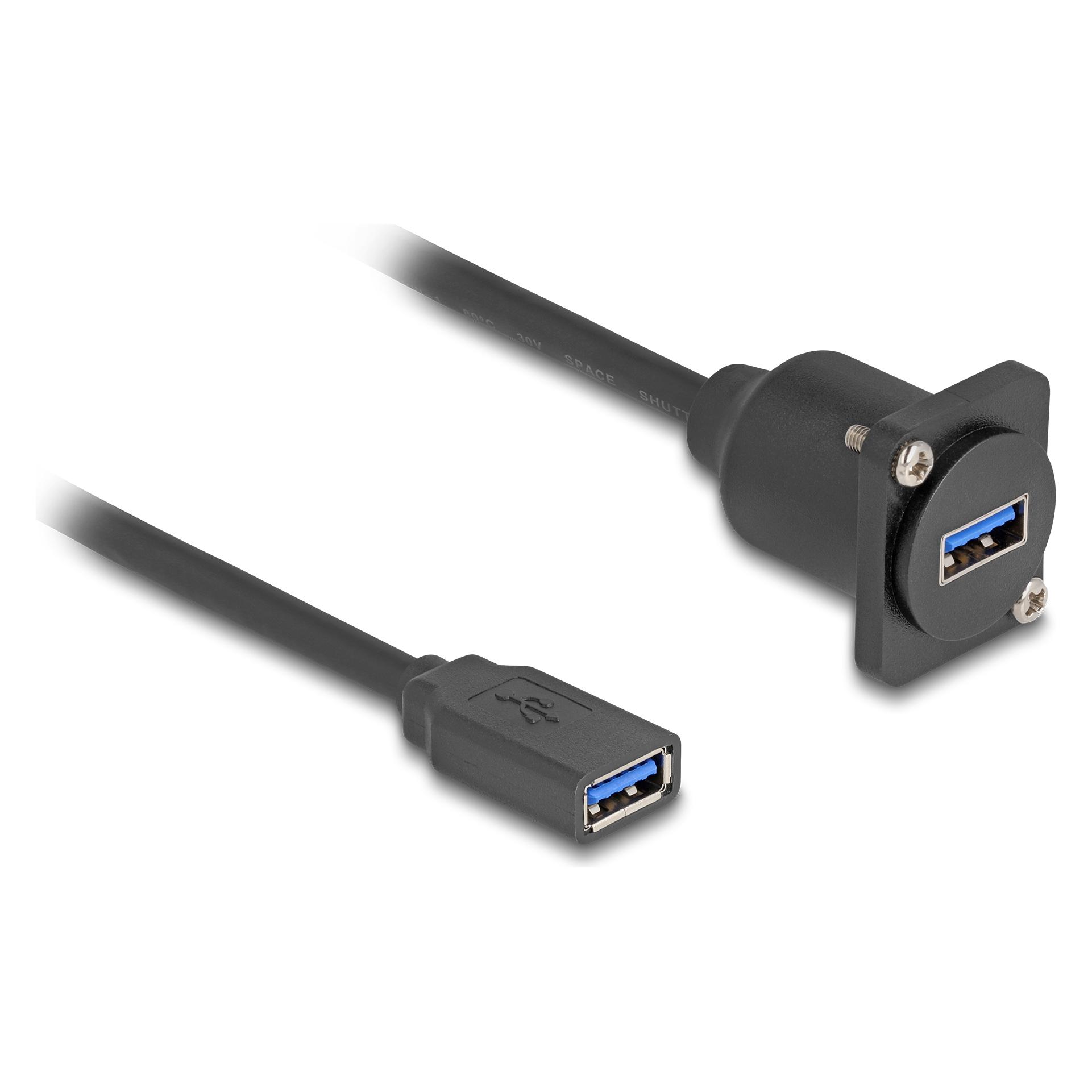 Delock D-Typ USB 5 Gbps Kabel Typ-A Buchse zu Typ-A Buchse s (0.20 m, USB 3.2 Gen 1) (87983)