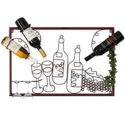 DanDiBo Weinregal Wand Bar Regal Metall Weinglashalter 91975 Wandbild 65 cm Flaschenregal Hängend Weinhalter Weinflaschenhalter Wandregal
