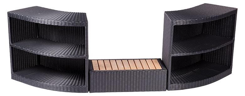 Rattantreppe mit Ablagefläche für Whirlpools