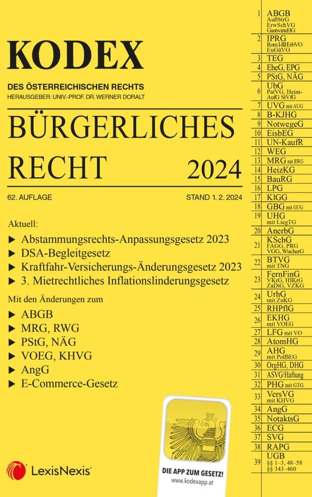 KODEX Bürgerliches Recht 2024 - inkl. App - Preis vom 09.10.2026 07:28:09 h