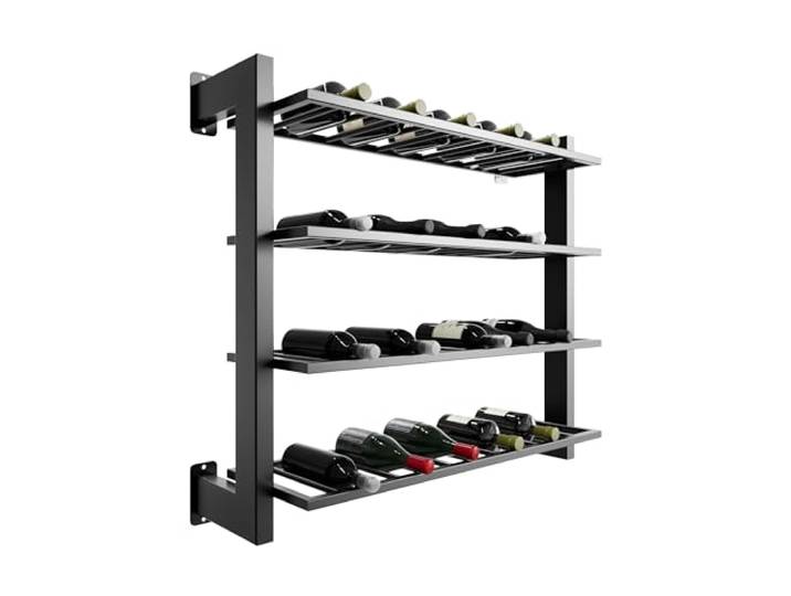 MetaloPro Weinregal Metall – Flaschenregal für 48 Weinflaschen – Robustes Design, Weinständer für Küche, Keller oder Bar – Schwarz