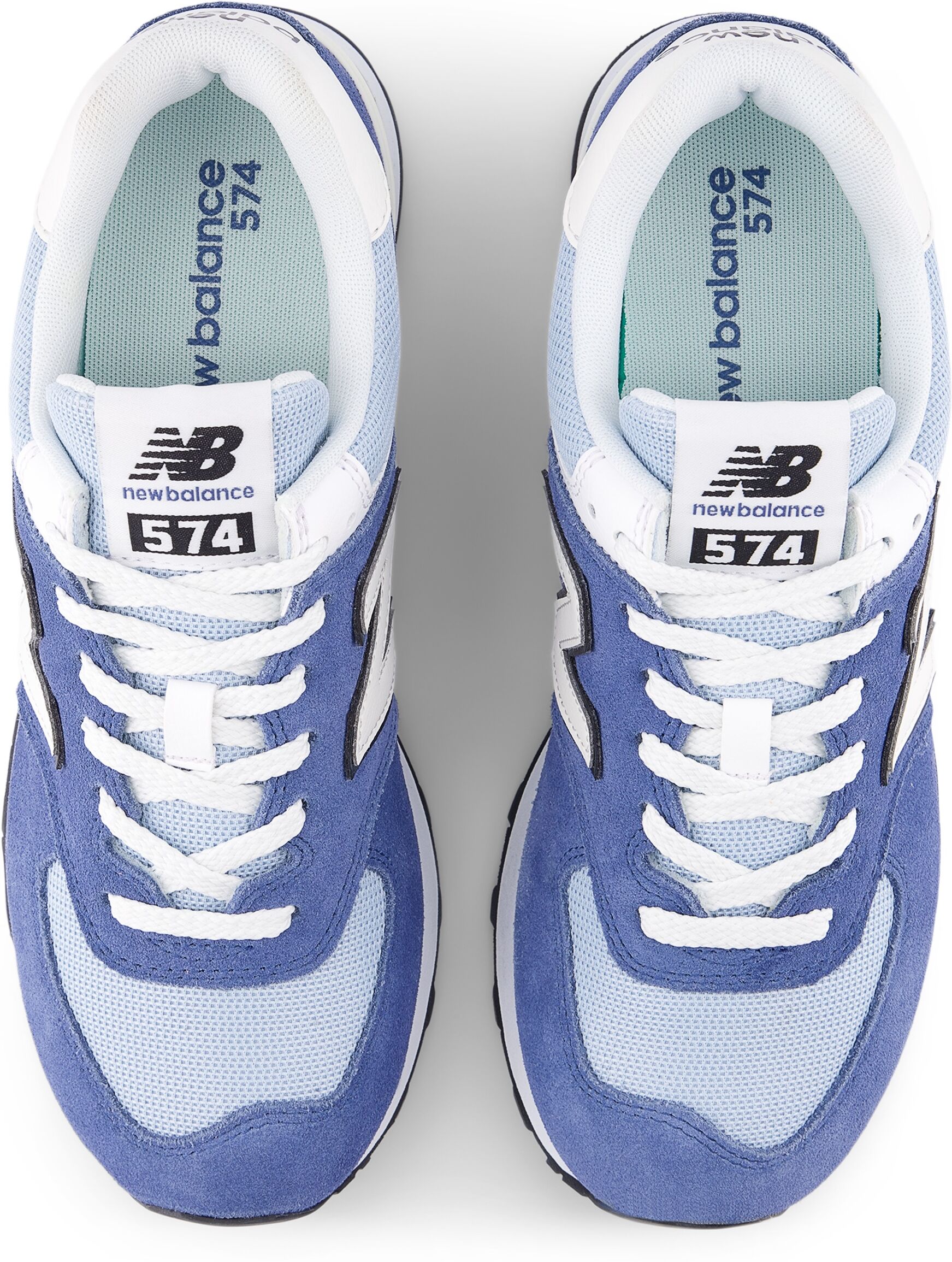 Sneaker NEW BALANCE "574", Damen, Gr. 39,5, blau (reflection), Leder, Synthetik, Textil, Schuhe Sneaker, avec semelle en caoutchouc reflection 39,5