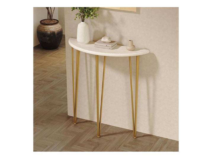LuxusKollektion Konsolentisch Konsolentisch halbrunde Form Gold 60x25x80cm (1-St)