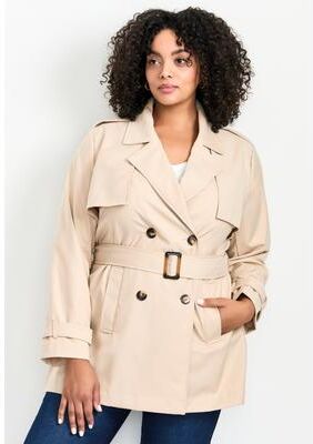 Plus Size Women's Tia Trench Jacket by Avenue in Natural (Size 22)