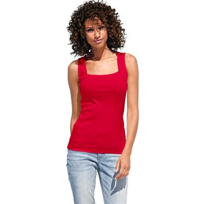 Shirttop HEINE, Damen, Gr. 36, rot, 100% Baumwolle, unifarben, eckiger Ausschnitt, Tops Shirttop
