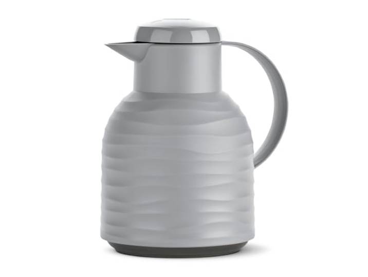 Emsa N40109 Samba Wave Isolierkanne Quick-Press Kunststoff Glas-Isolierkolben Kaffeekanne: 12h heiß/24h kalt 100 % dicht Wave stone 1,0 Liter