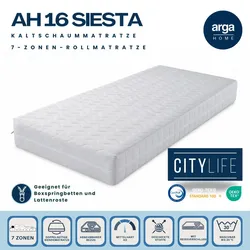 Istikbal AH16 SIESTA Kaltschaummatratze, 16 cm höhe, 7 Zonen, H3, mit waschbarem Bezug