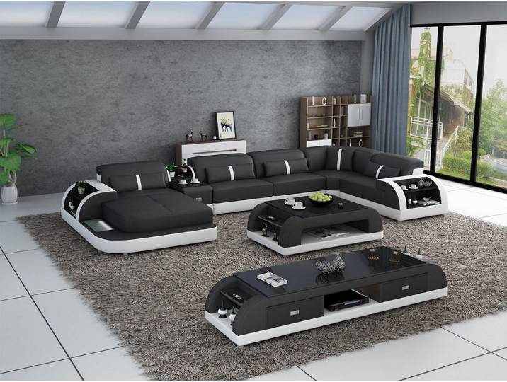 Xlmoebel Wohnlandschaft Designer Ecksofa U-Form in Grau mit hochwertiger Polsterung, Ecksofa U-Form, Hergestellt in Europa