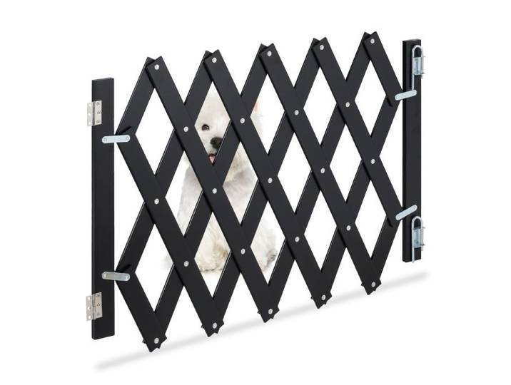 Relaxdays Ausziehbares Hundeabsperrgitter schwarz