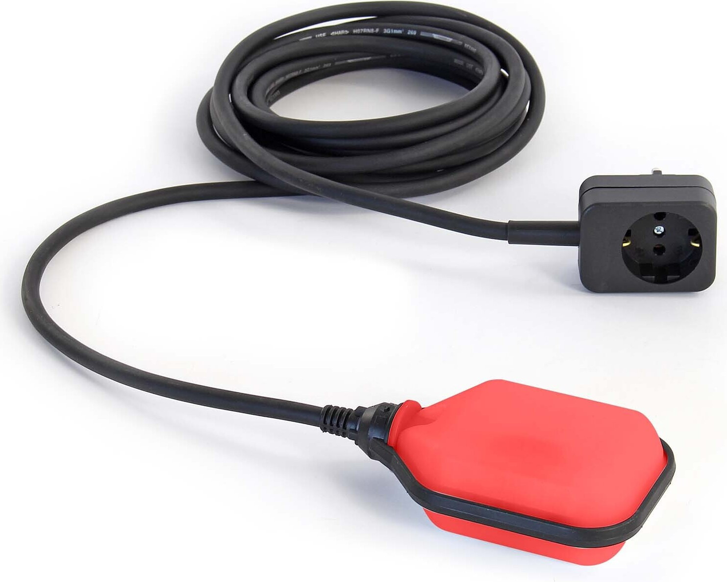 XPOtool Vlotterschakelaar voor dompelpompen en vijvers met 5 meter kabel en stekker, zwart-rood