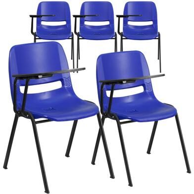 5 Pack Ergonomic Shell Chair with Right Handed Flip-Up Tablet Arm