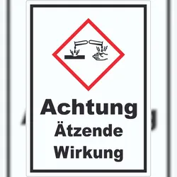 HB-Druck Aufkleber Ätzende Wirkung Ätzwirkung A2 (420x594mm)