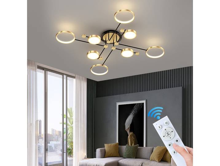Nouveau lustre LED moderne pour salon et chambre, lampe suspendue dorée pour plafond, luminaire d'intérieur, lustres, éclairage de plafond.