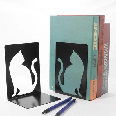 HomeDecorAndMore LLC Beautiful Cat Bookends For Shelves, Heavy Duty Iron Bookends Organizer Stand For Bookshelf & Book Rack Beautiful Cat Bookends For Shelves, Heavy Duty Iron Bookends Organizer Stand For Bookshelf & Book Rack