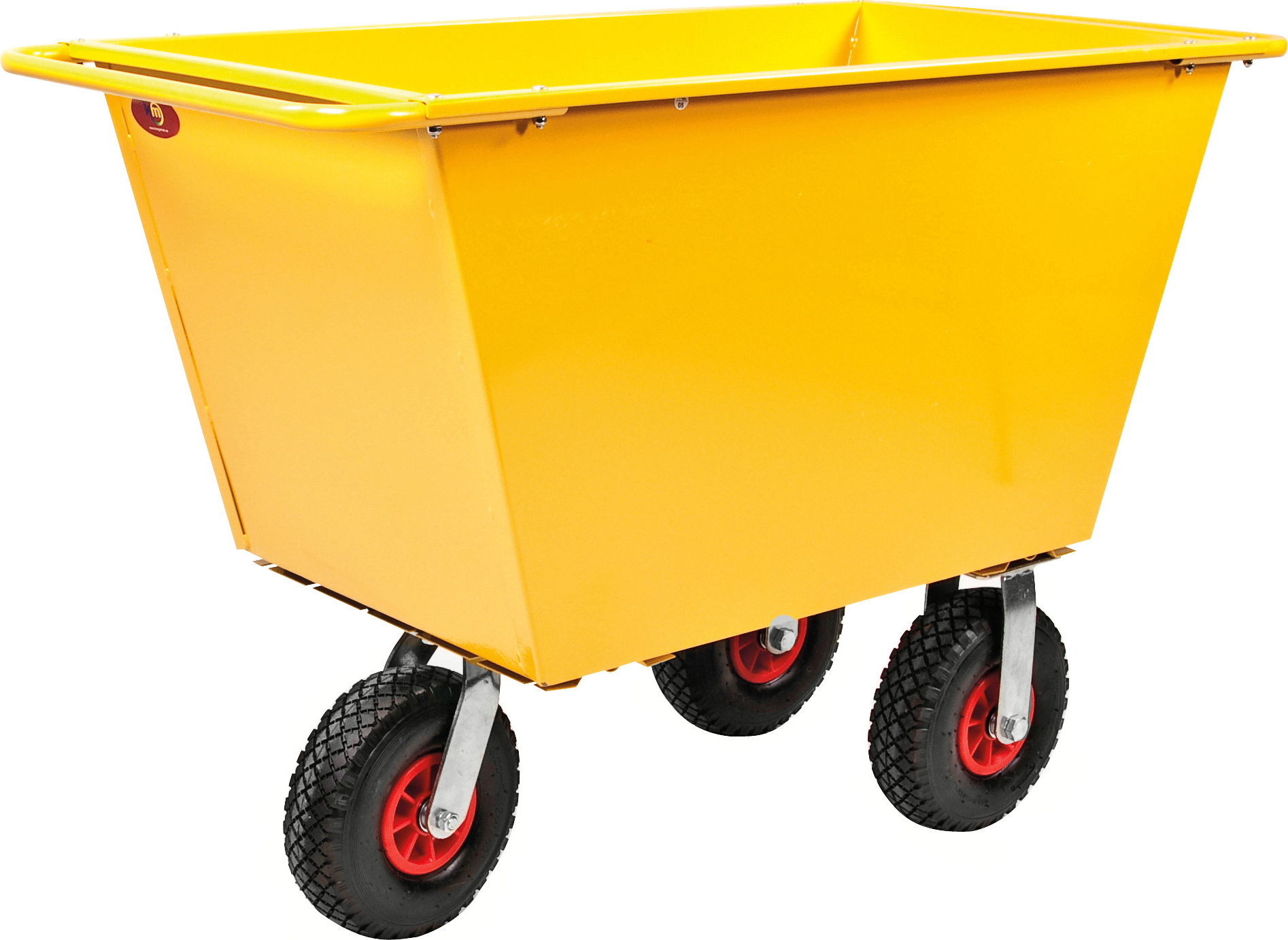 Kongamek Abfallwagen 1220x580x820mm Luftbereifung mit 3 Rädern und 200l Volumen