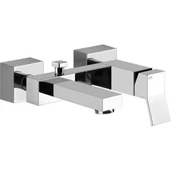 Gessi Rettangolo K, Wannen-Armatur Aufputz-Montage, automatische Umstellung Wanne/Brause, 53013299, Farbe: Schwarz XL