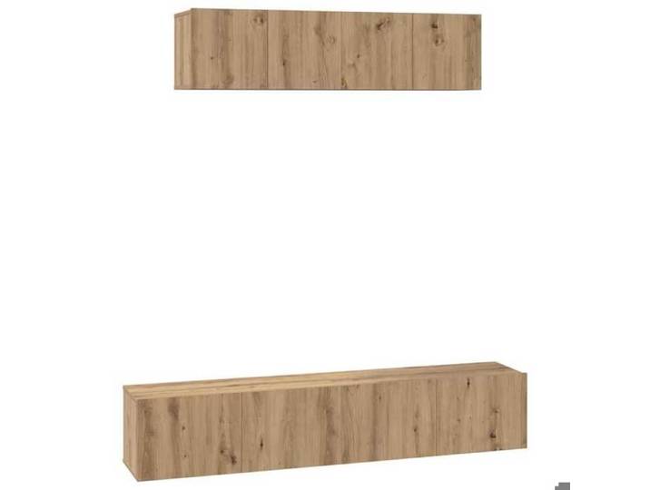 “Rabais Ensemble de meubles TV design suspendu 4 pcs - KENNETH - Meuble de Rangement chêne artisanal Août704170