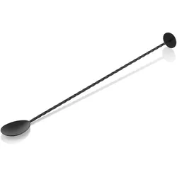 Barlöffel Twisted NOCTURN, mit Stößelende, 33,5 cm, schwarz matt, Chromnickelstahl 18/8