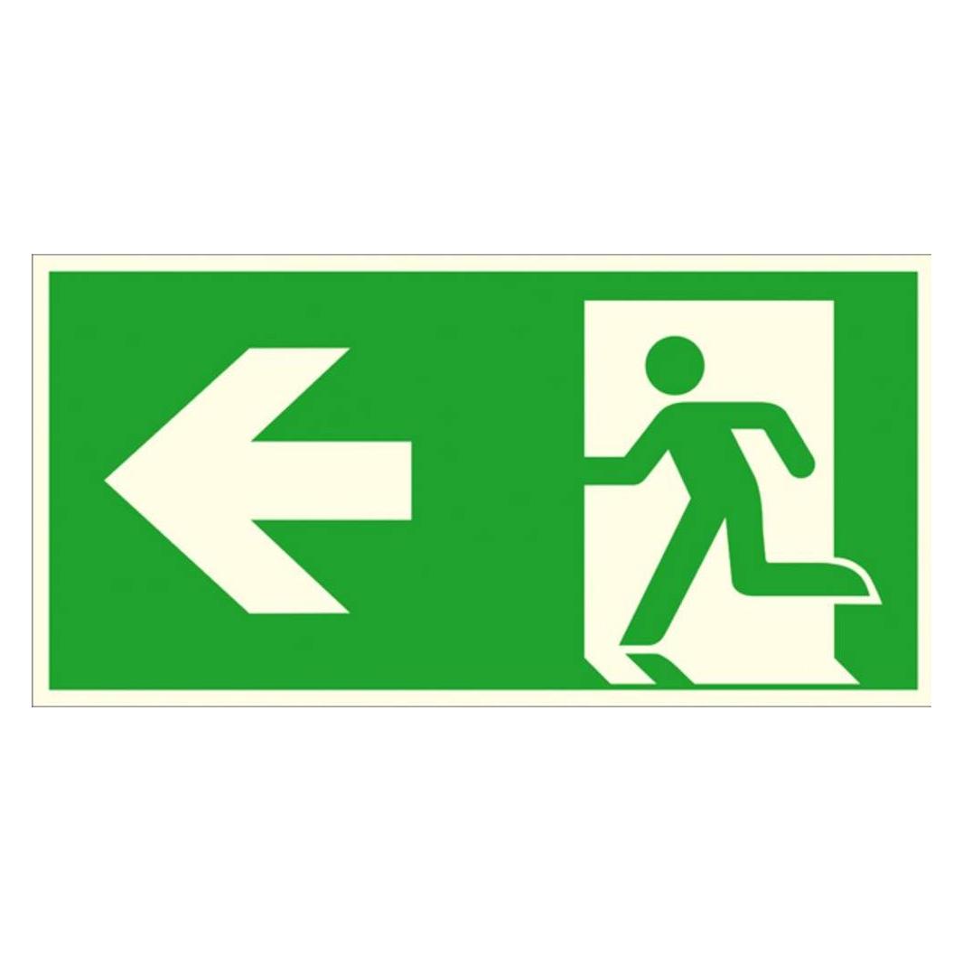 SafetyMarking Rettungszeichen "Notausgang links" rechteckig 30,0 x 15,0 cm (15.A1020)