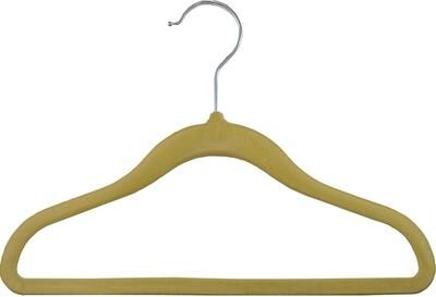 The Great American Hanger Company Kids Slimline Hangers, 11 Inch Non-Slip Velvet Suit Hangers with Chrome Swivel Hook