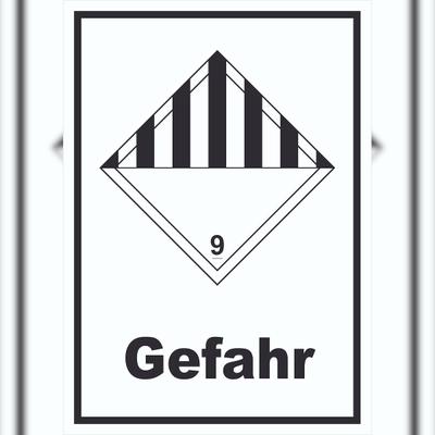 HB-Druck Schild verschiedene Gefahren Gefahr Stoffe Material miscellaneous hochkant A6 Rückseite selbstklebend