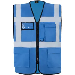 Korntex, Warnweste, Warnweste Multifunktional Hamburg Blau mit 360° Sicherheit 5XL EN ISO 17353  KXCMF (5XL)