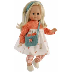Schildkröt Puppe Schlummerle 37 cm blonde Haare, blaue Schlafaugen, Mäuschenkleidung