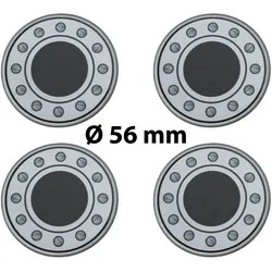 4 x Ø 56 mm Polymere Aufkleber / Schrauben-Optik / Nabenkappen, Felgendeckel