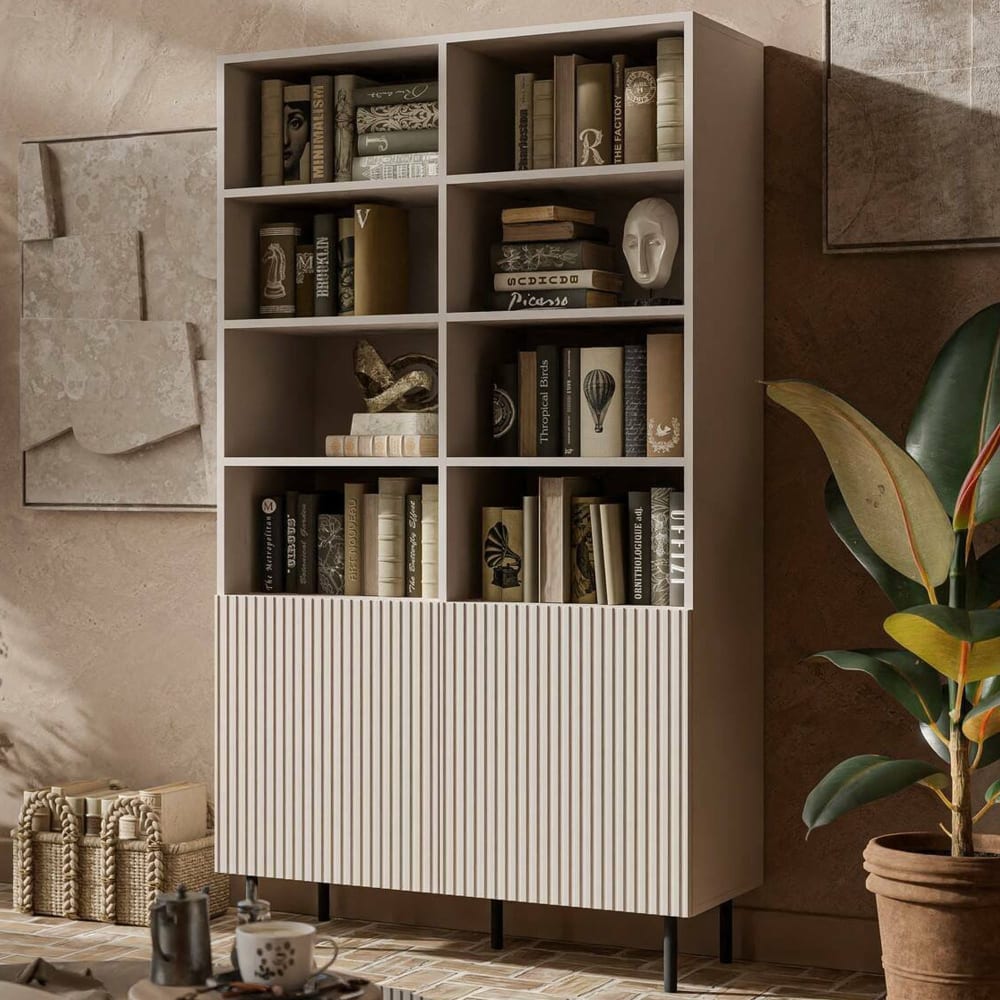 Dmora Bibliothèque bois beige 100x42x177h cm Beige 100x177x42cm