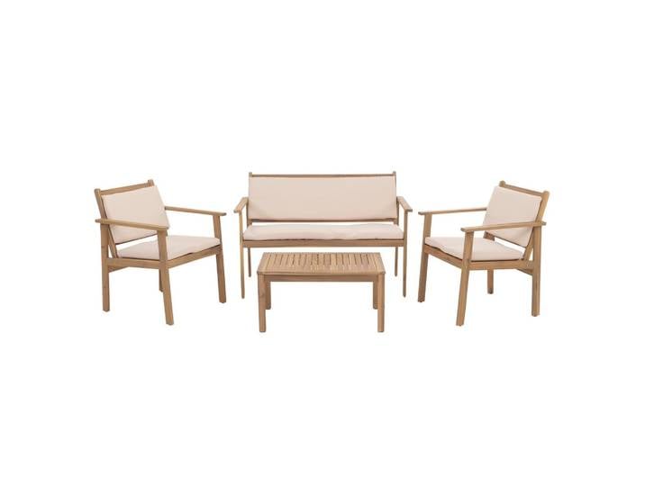 GARTEN-GARNITUR Beige 1x Bank, 2x Sessel, 1x Tisch-Set