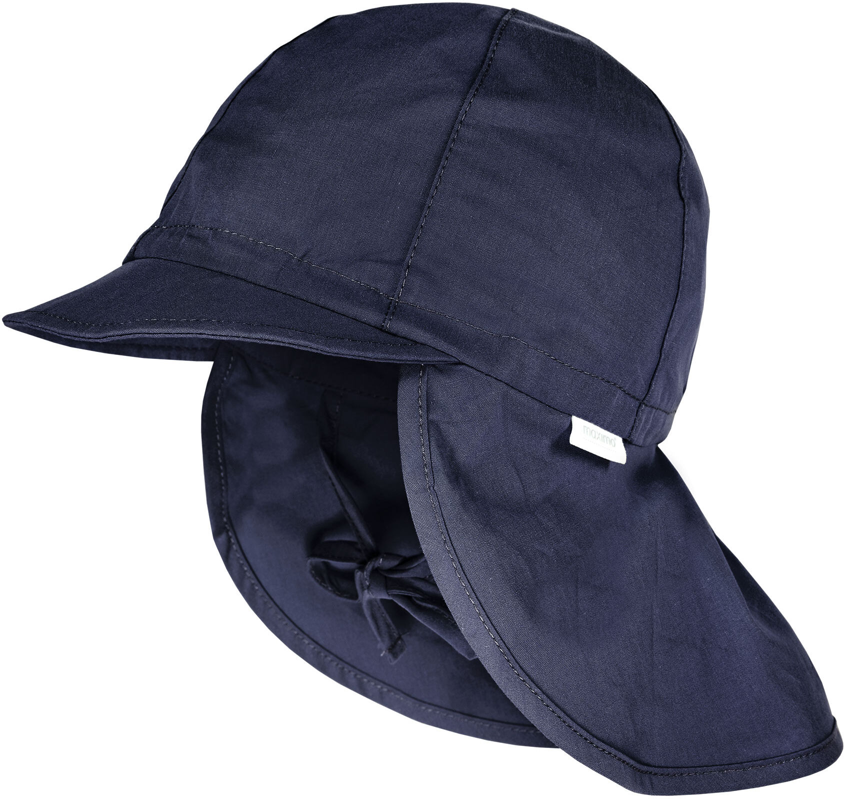 Sonnenhut MAXIMO, Jungen, Gr. 49, blau (navy), Popeline, Baumwolle, unifarben, Hüte Sonnenhut, verstellbarer Kinnriemen, mit Nackenschutz, mit Gummizug navy 49
