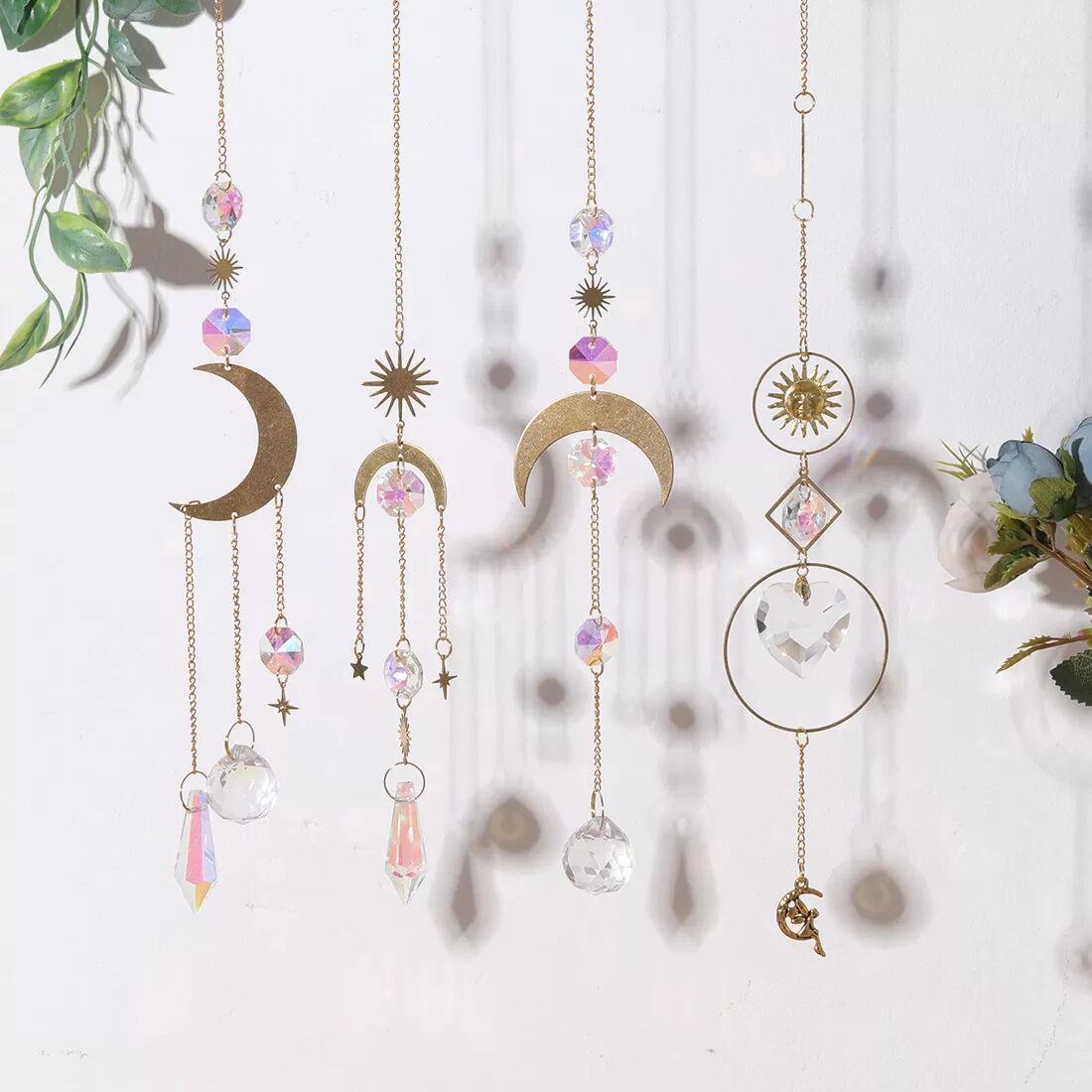 INF Ornement en cristal Décorations suspendues en cristal 6 pièces lune