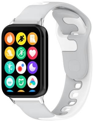 Everyday Crate Xiaomi Band 10 Pro Redmi Watch 6 5 Dual Color Silicone Watch Band Replacement Strap gray White