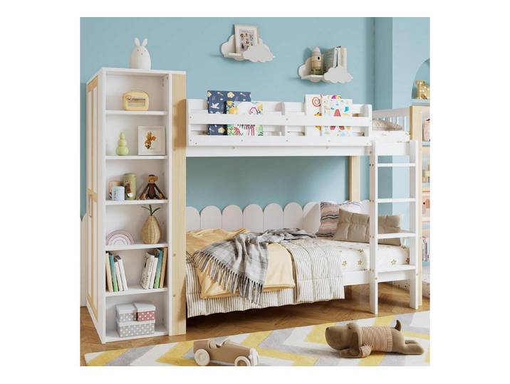 LuxusKollektion Etagenbett Doppelstockbett 90x200 mit Fallschutz (1-St)