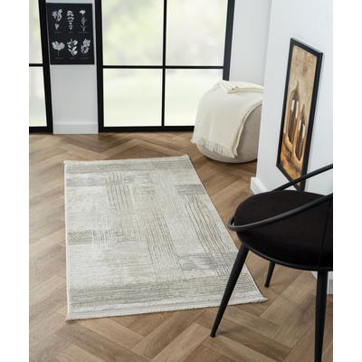 Teppich "My Way", beige (creme, hellgrau, altgoldfarben), B:80cm H:10mm L:150cm, Polyester, MYFLAIR MÖBEL & ACCESSOIRES, Teppiche, Teppich, Kurzflor, modernes Retro-Design, besonders weich, auch in rund