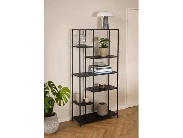 freiraum Standregal Newcastle, in schwarz, Stahl - 79,5x165x30cm (BxHxT)