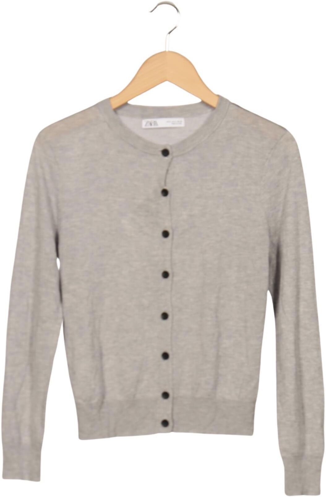 Zara Damen Strickjacke, Grau, Gr. S, Lyocell / Seide - Second Hand