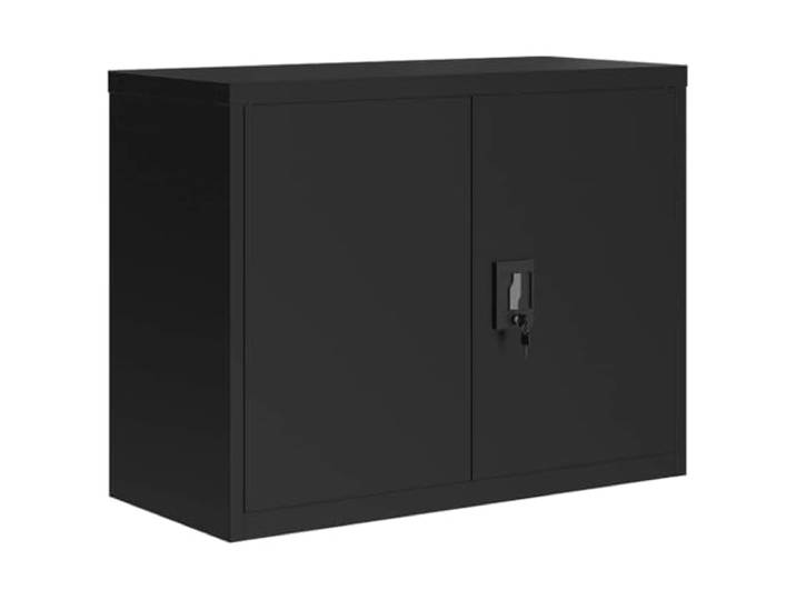 HBBMGYD Aktenordner aus Stahl, Schwarz, 90 x 40 x 70 cm, mit verstellbarem Pulverbeschichtet, verstellbares Regal, integriertes Schloss, Wandbefestigung im Lieferumfang enthalten