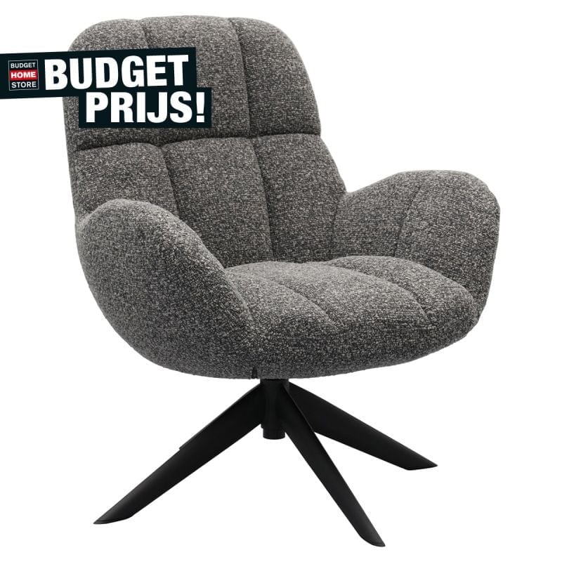 Draaifauteuil Else Antraciet voor volwassenen